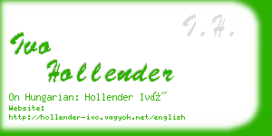 ivo hollender business card